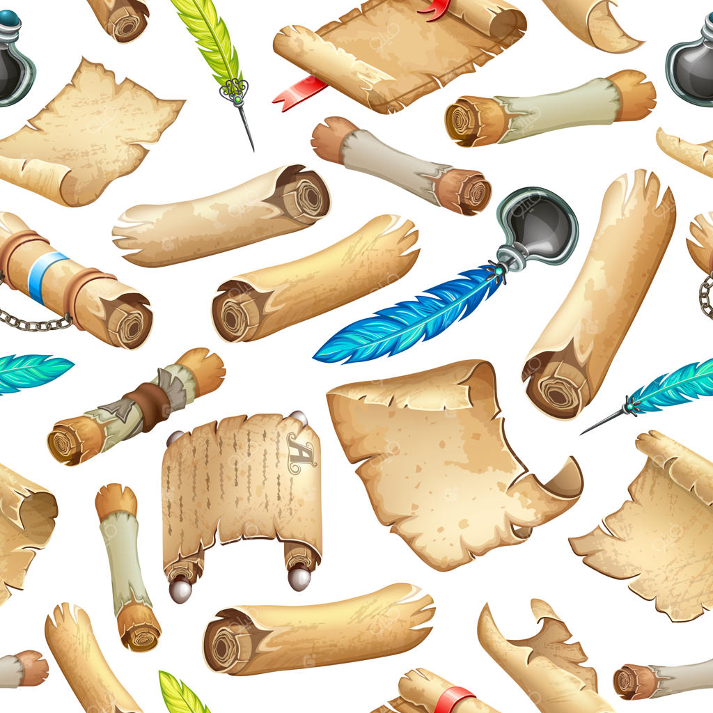 الگوی یکپارچه با طومارها و صندوق‌های پول کاغذی