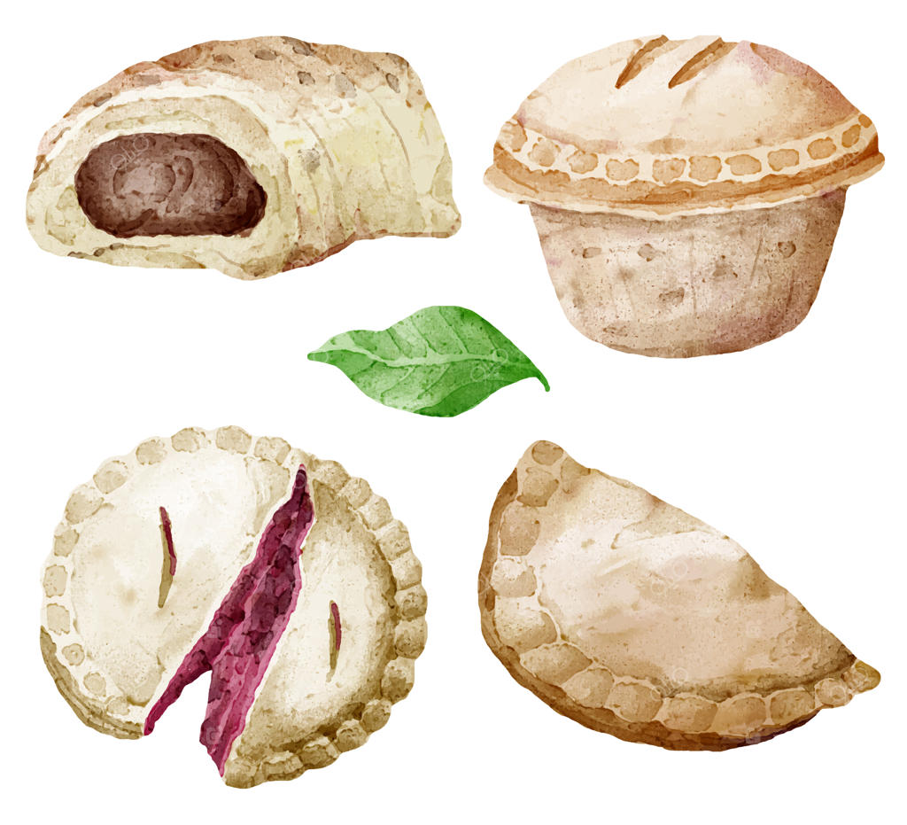 مجموعه‌ای از محصولات نان و شیرینی برای نمایشگاه کافی‌شاپ و نانوایی