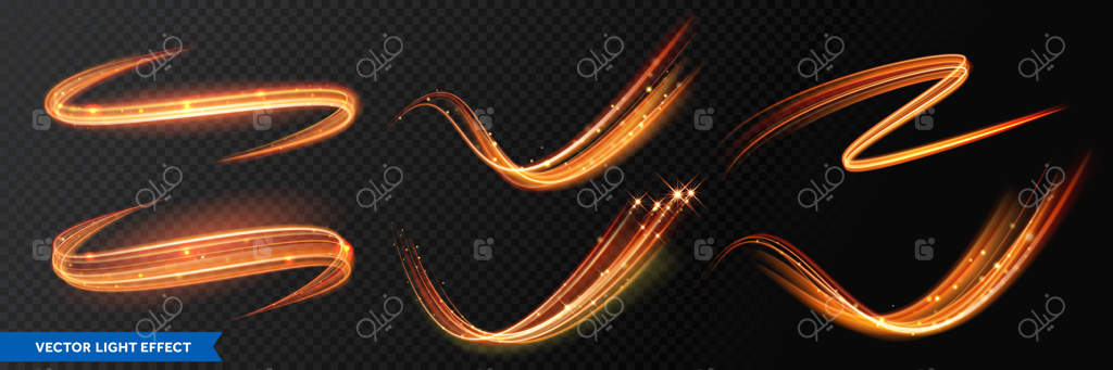 افکت‌های نورانی، امواج درخشش طلایی و دنباله‌های براق و درخشان.