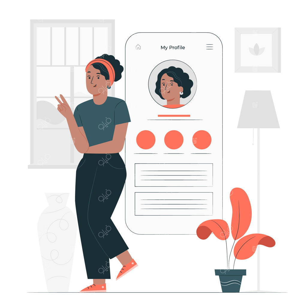 تصویر مفهومی رابط کاربری پروفایل