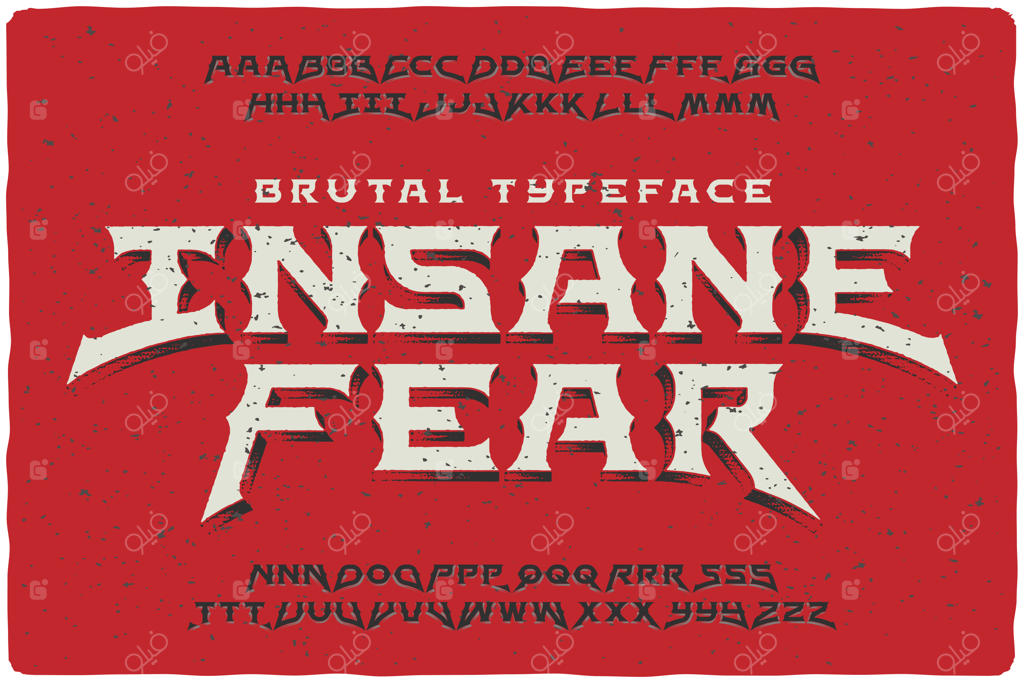 مجموعه فونت قدیمی با افکت بافت‌دار