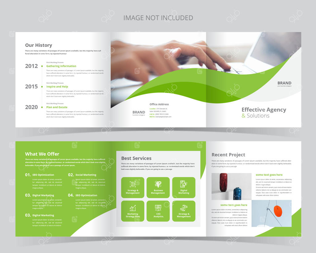 قالب بروشور سه لت مربعی شرکتی