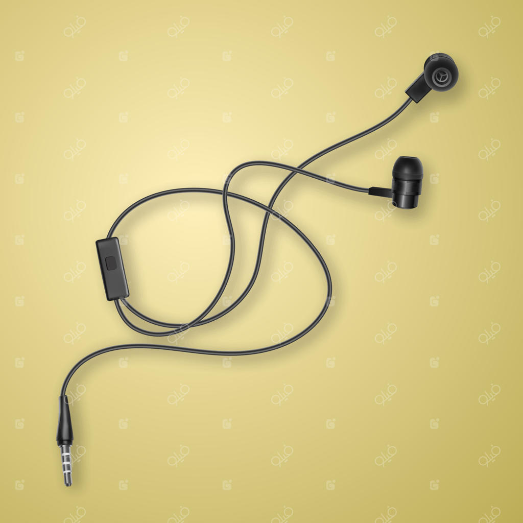 هدفون‌های مشکی و واقع‌گرایانه بر روی زمینه‌ای رنگارنگ