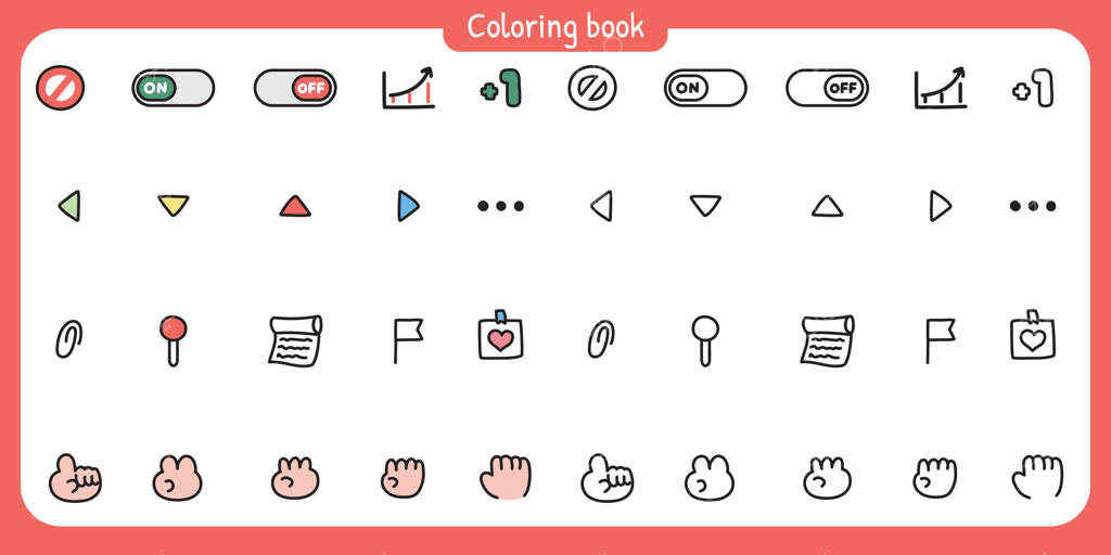آیکون‌های کتاب رنگ‌آمیزی برای سرگرمی