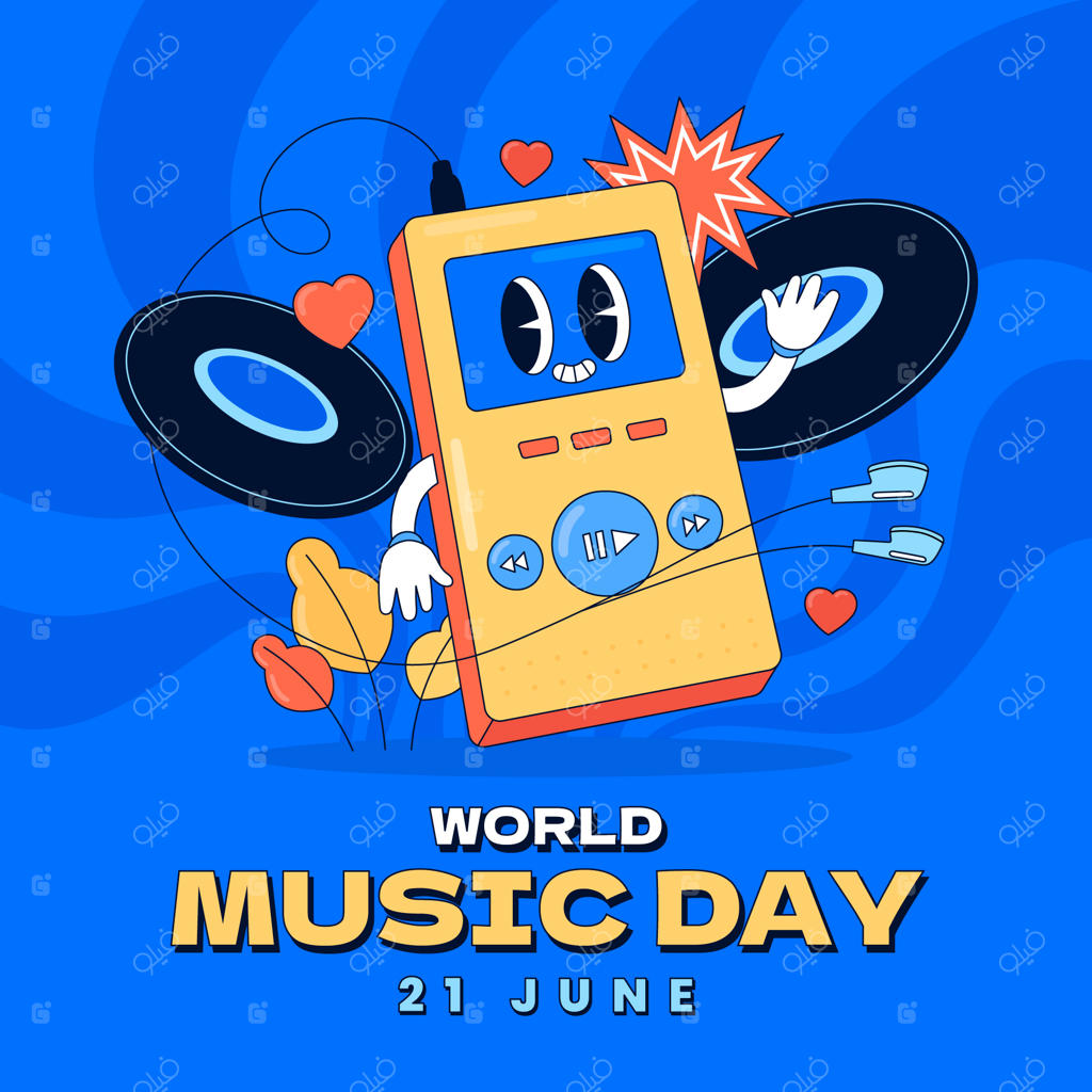 تصویرسازی دستی برای جشن روز جهانی موسیقی