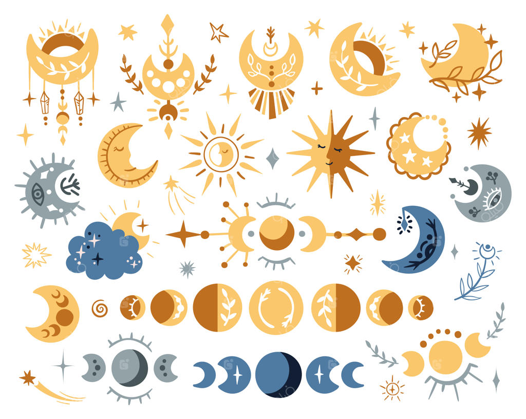 مجموعه کلیپ آرت بوهویی ماه آسمانی