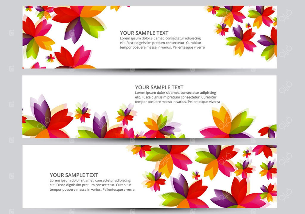 وکتورهای بنر گل‌ها