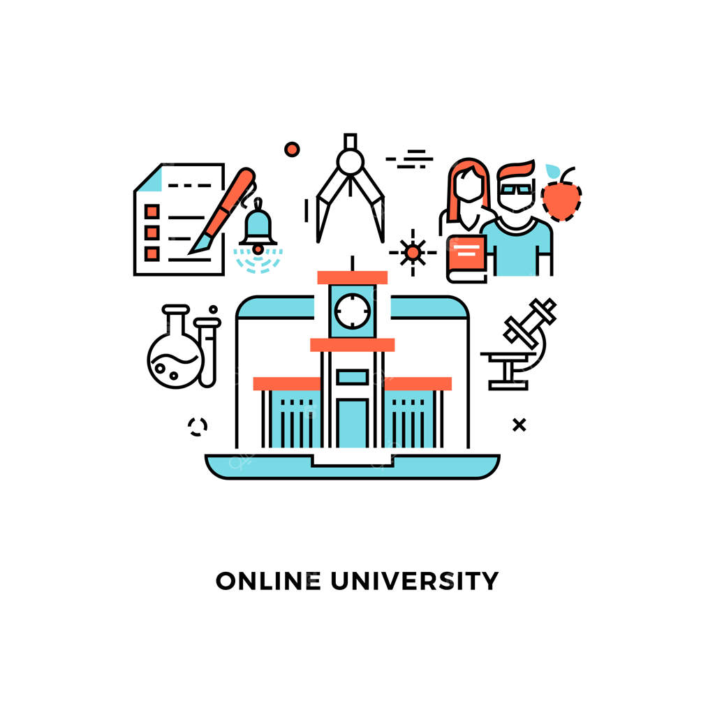 مفهوم آموزش آنلاین: وبینار یادگیری از راه دور و پلتفرم‌های وب برای دانشجویان و مطالعات علمی - بنر طرح وکتور