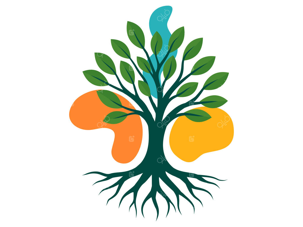 تصویر درخت زندگی با طرح‌های انتزاعی: نماد رشد، طبیعت، زندگی و ارتباط. ایدئال برای طراحی‌های مرتبط با سلامت، بهزیستی، محیط‌زیست یا موضوعات معنوی.