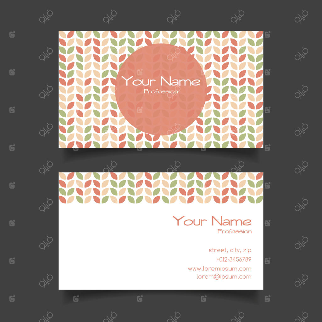 قالب کارت ویزیت با طرح بافتنی