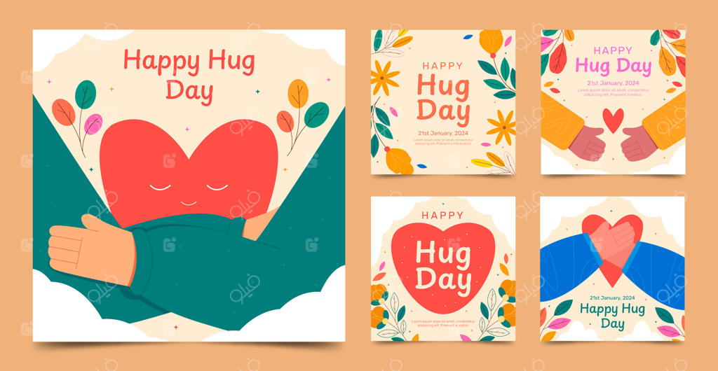 مجموعه پست‌های اینستاگرام برای روز بغل کردن