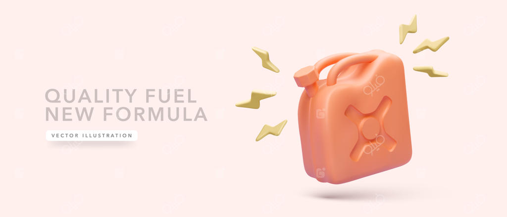 بنر مفهومی برای سوخت با کیفیت به سبک واقع‌گرایانه وکتور
