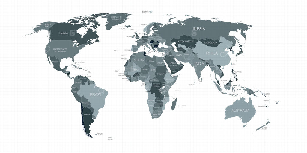 نقشه جهان به تفکیک کشورها