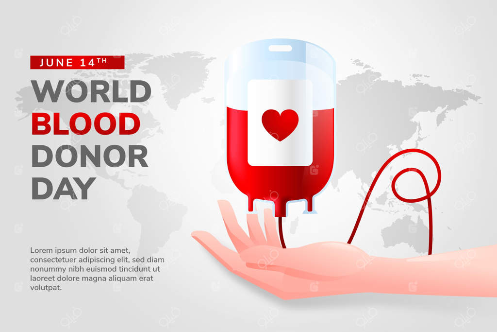 تصویرسازی روز جهانی اهداکنندگان خون با طرح گرادیانت