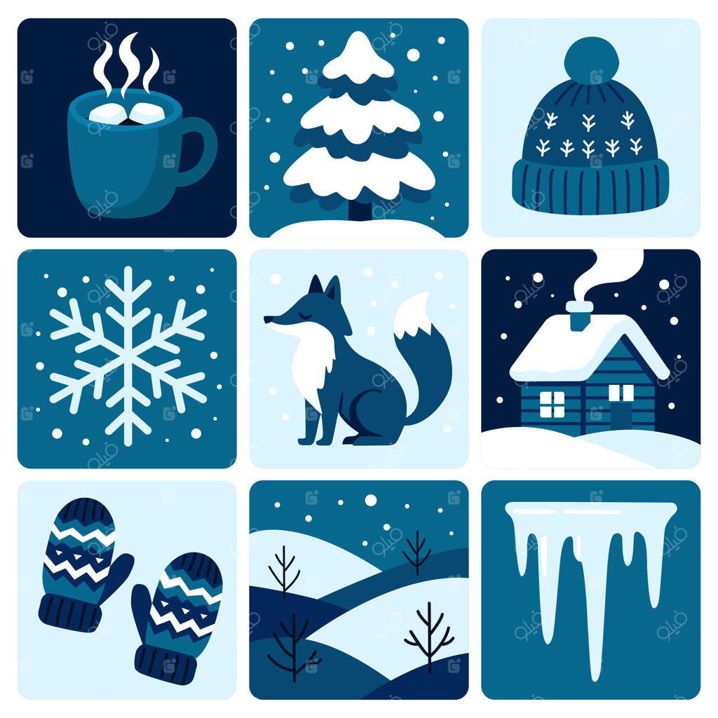 کاوش در تم‌های دنج زمستانی با نوشیدنی و طبیعت – وکتور حرفه‌ای