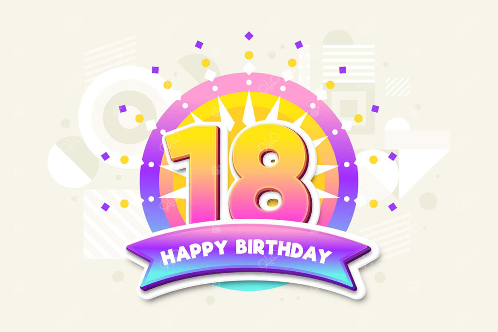 کاغذ دیواری تولد هجده سالگی مبارک