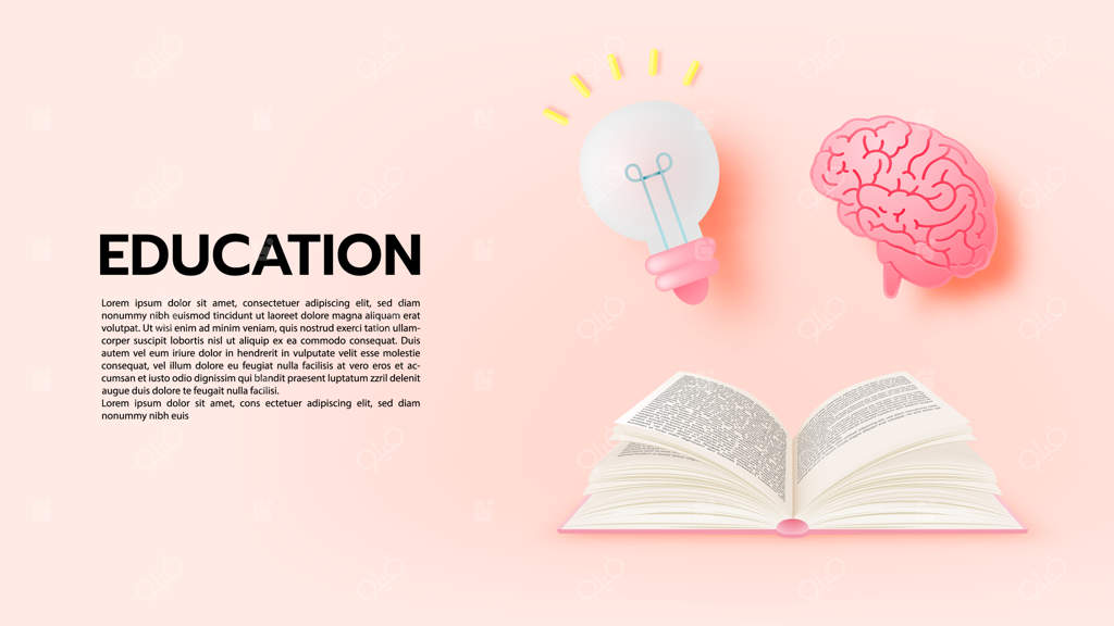 ذهن و کتاب با مفهوم ایده در سبک هنر کاغذی و رنگ‌های ملایم пастел