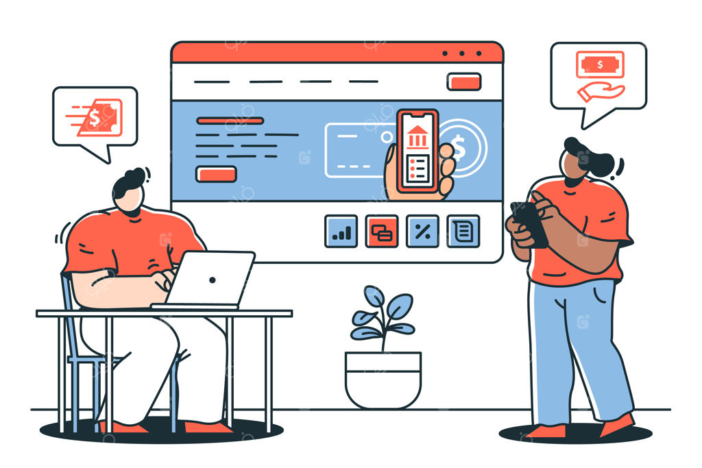 تصویرسازی مفهوم بانکداری آنلاین