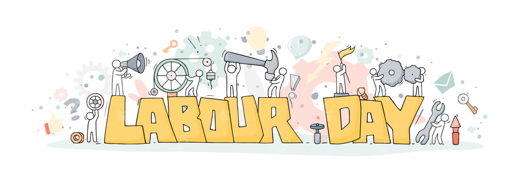 طراحی با کلمات: روز کارگر و آدمک‌های کوچک - نقاشی خلاقانه از کارگرهای دوتایی با ابزارهایشان.