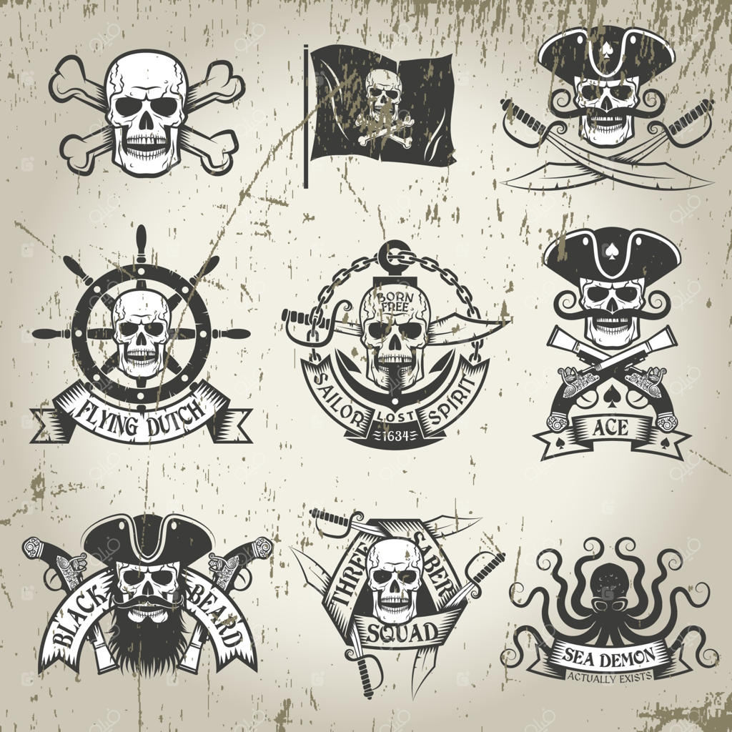 مجموعه نشان‌های دزدان دریایی. پرچم جالی راجر