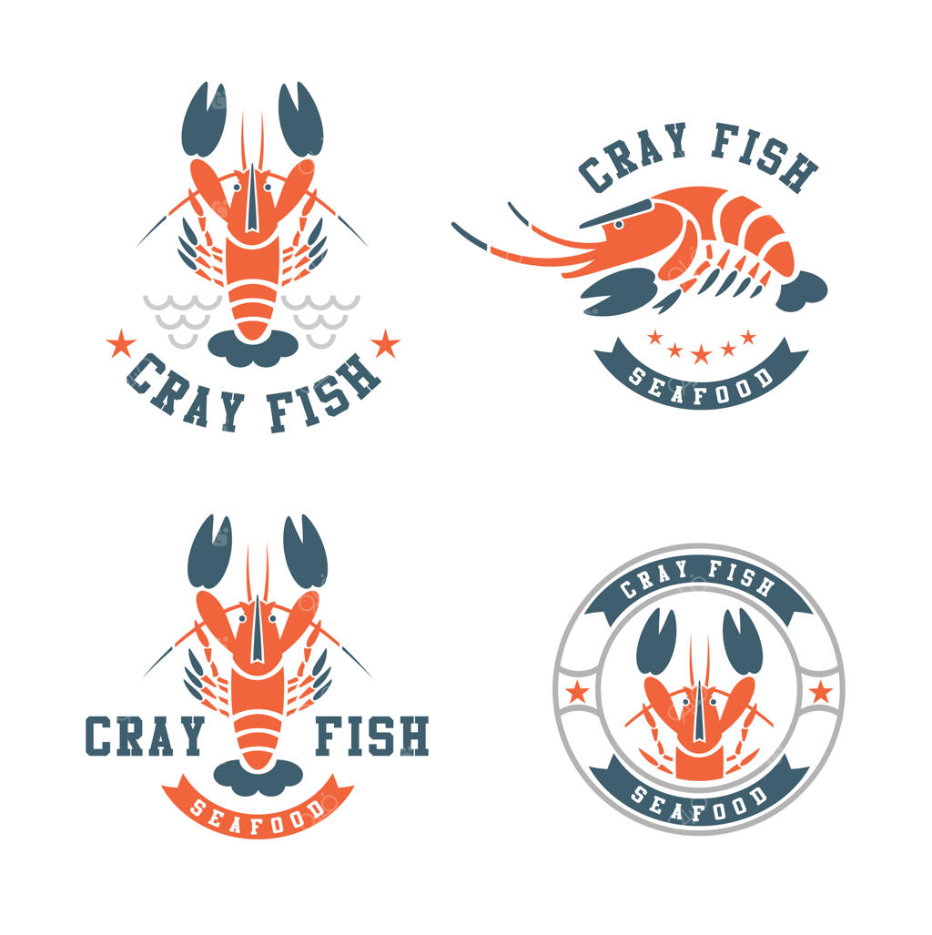 لوگوی نماد قرمز خرچنگ یا شاه‌میگو وکتور