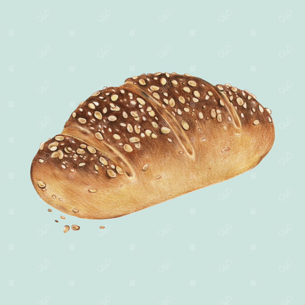 نقاشی دستی نان تازه چندغله