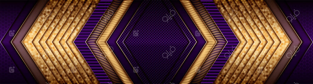 لایه‌های هم‌پوشان طلایی شیک و بنفش تیره سایه‌دار مدرن