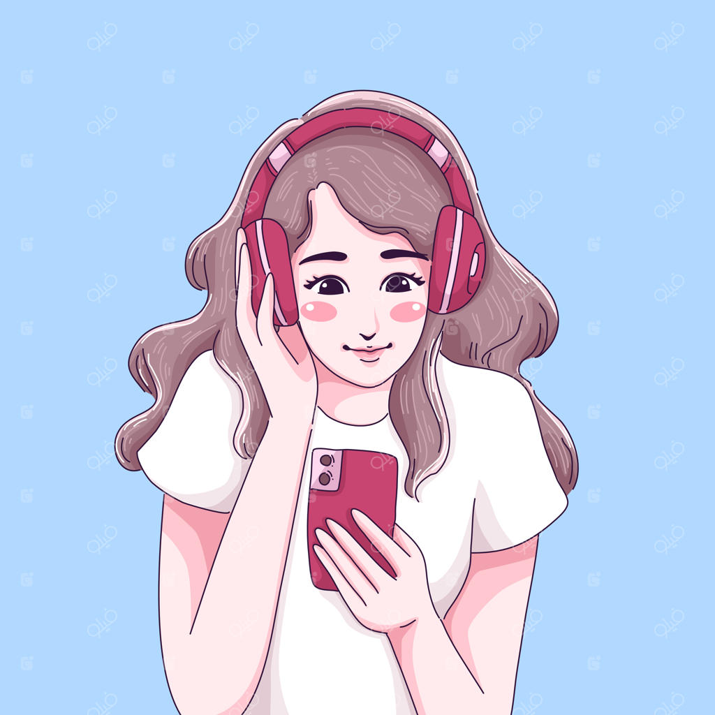 دختری که به موسیقی گوش می‌دهد