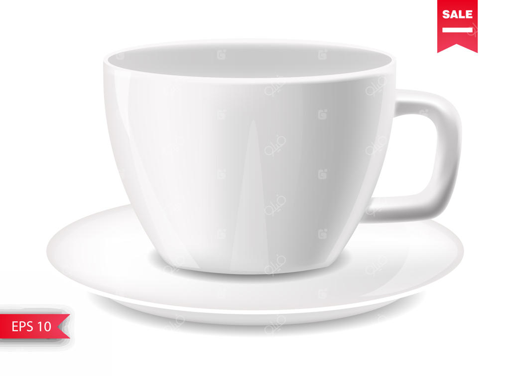 فنجان سفید در زمینه‌ای ساده، فنجان قهوه، پس‌زمینه سفید