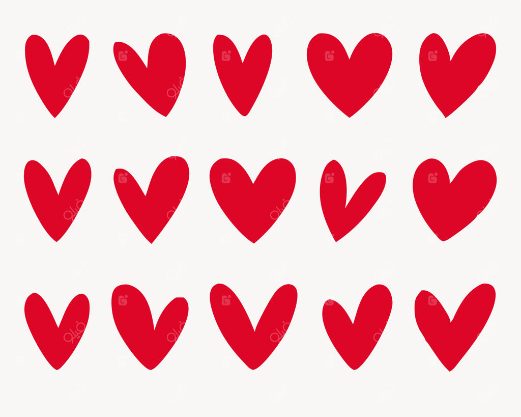 پس‌زمینه وکتور طرح دستی قلب و عشق بی‌پایان