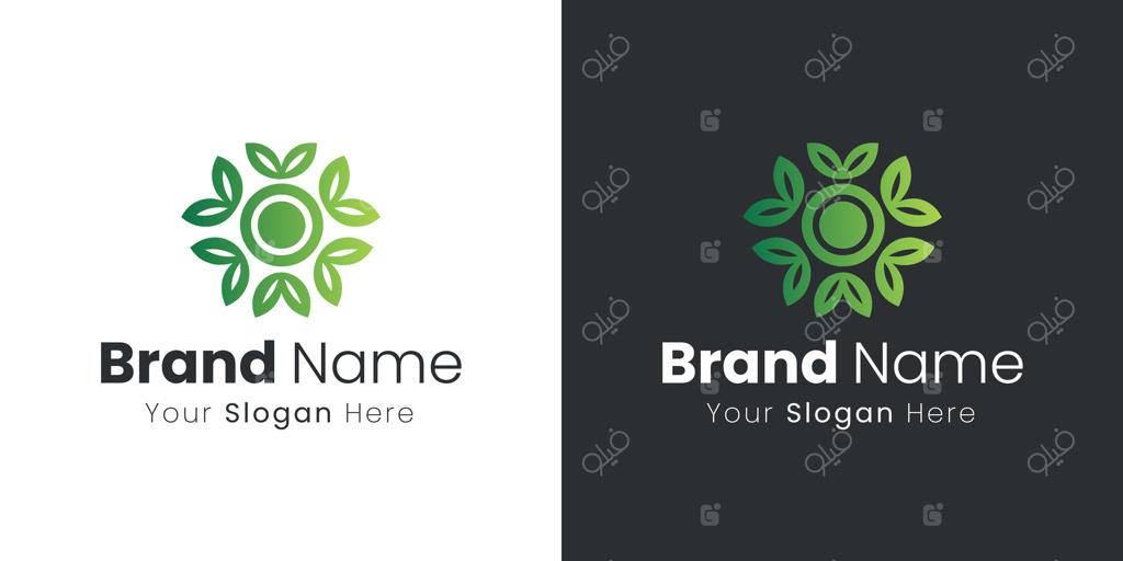 طراحی لوگوی مدرن و دایره‌ای برگ ارگانیک برای نیازهای تجاری شما