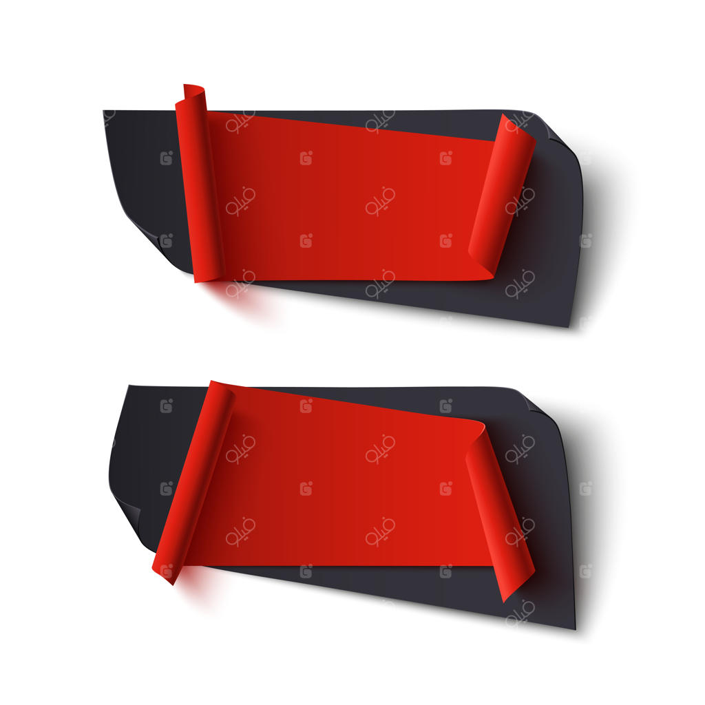 بنرهای انتزاعی روی پس‌زمینه سفید