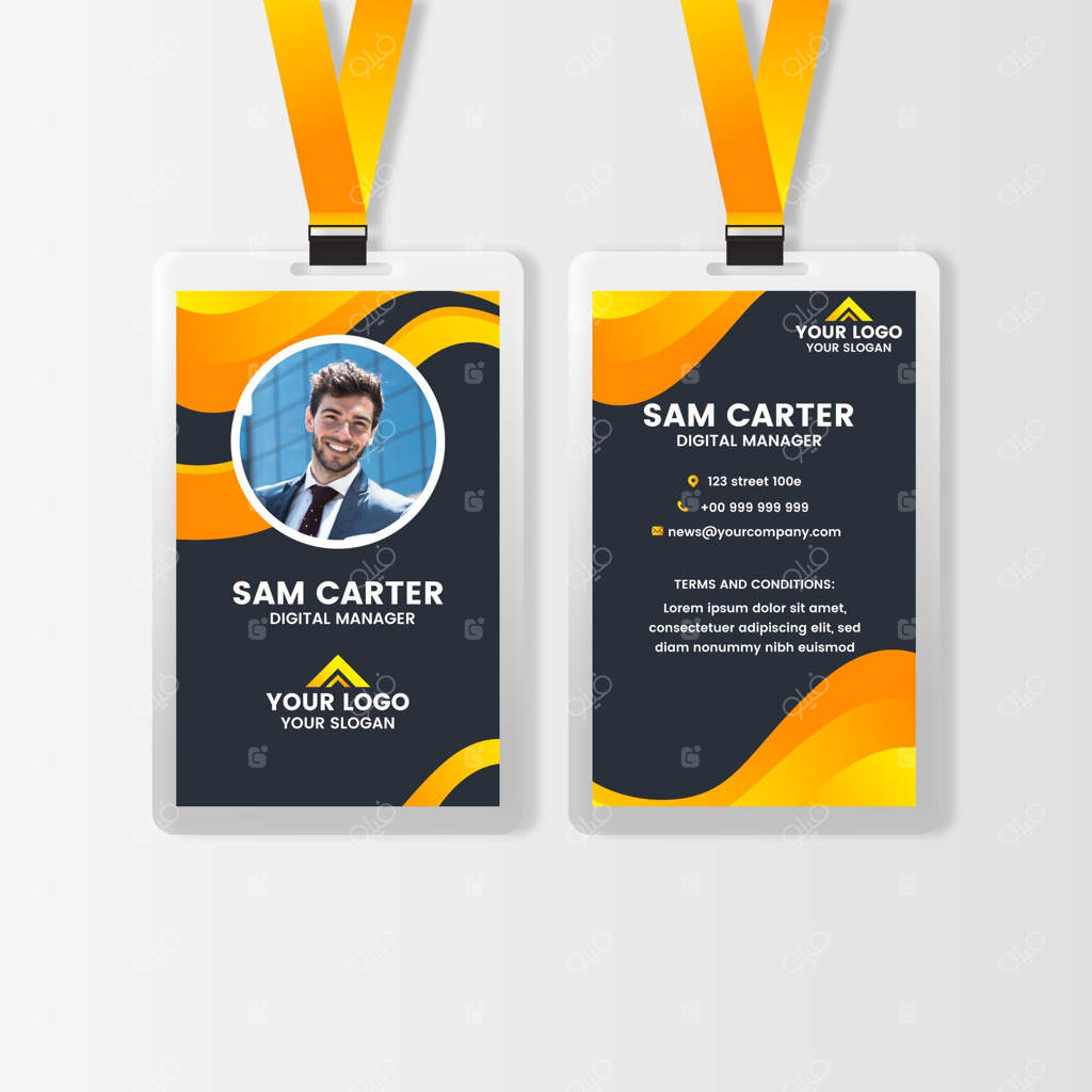 کارت شناسایی دو طرفه عمودی با عکس