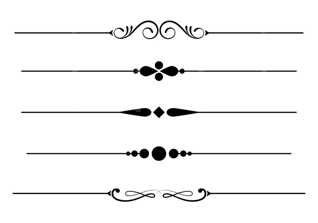 مجموعه‌ای از خطوط تزئینی شیک و زیبا