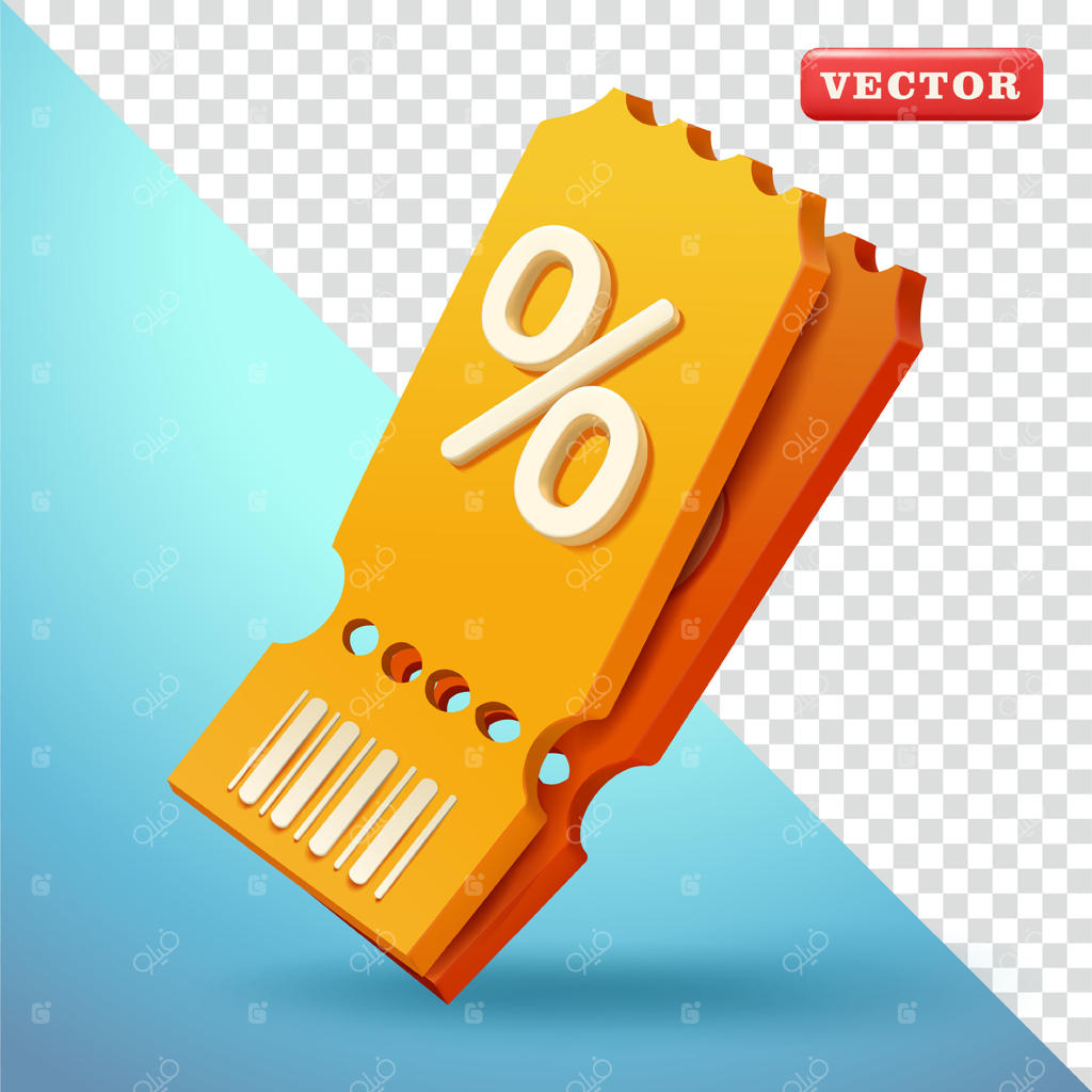 تخفیف بلیط: سه بعدی. مناسب برای تبلیغات و عناصر تجاری و طراحی