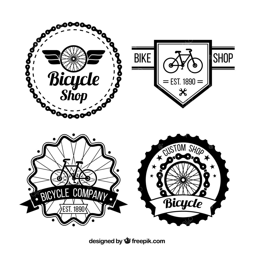 مجموعه‌ای از نشان‌های دوچرخه‌سواری به سبک رترو