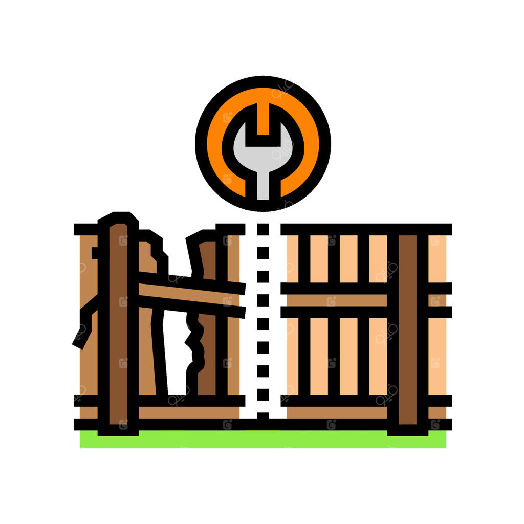 تعمیر حصار و نگهداری باغ - تصویر رنگی آیکونی