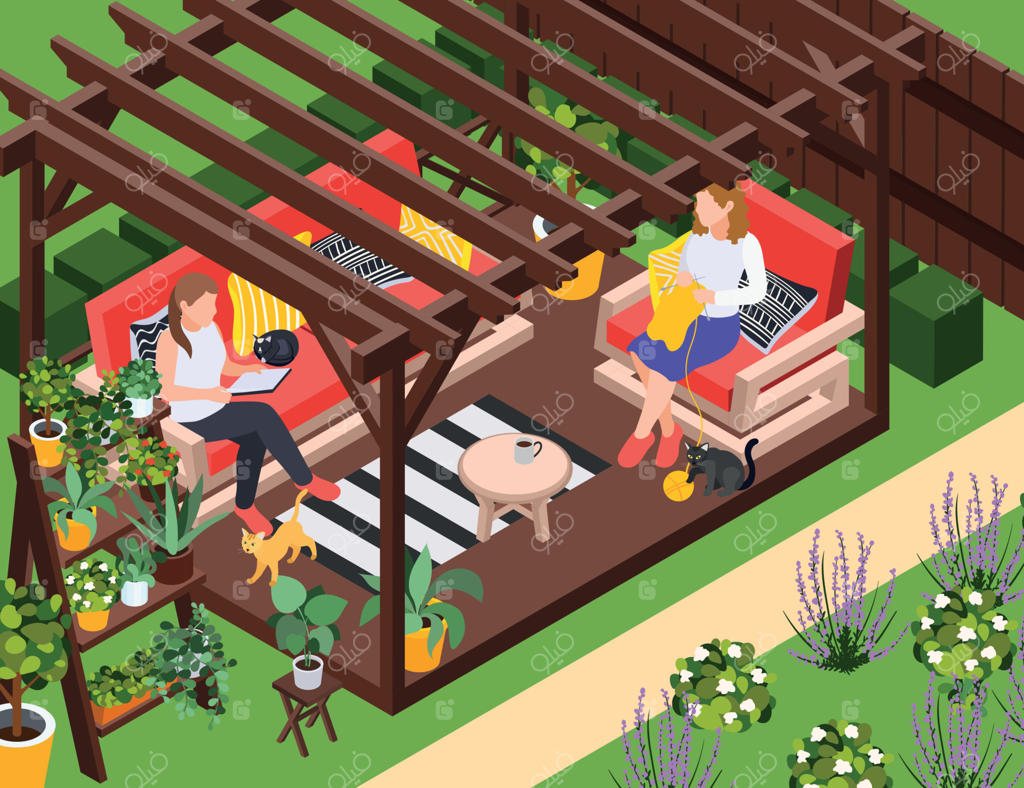 ترکیب ایزومتریک خانه باغی