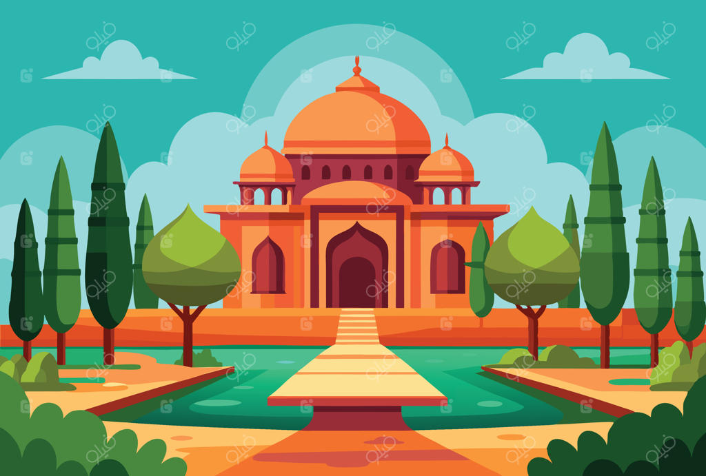 تصویری زیبا از طرح باغ مغول