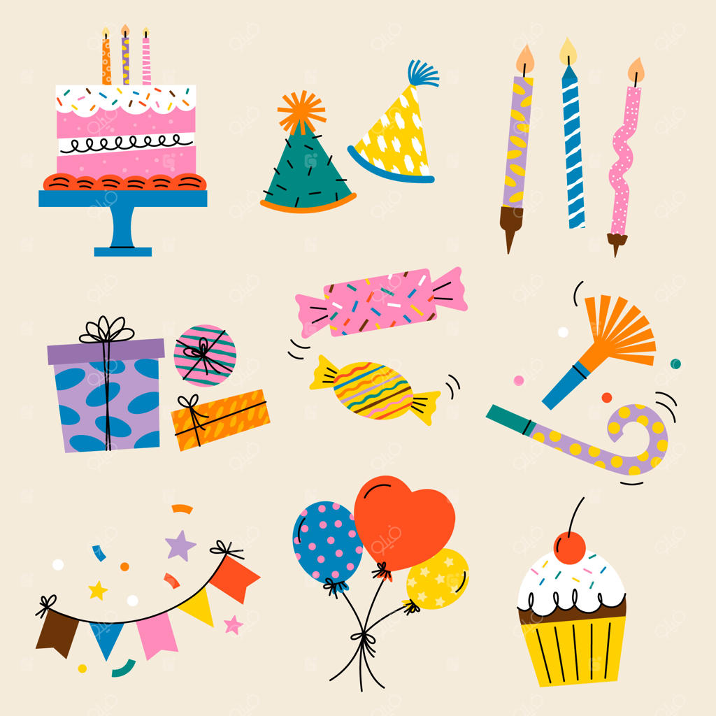 مجموعه عناصر تولد به سبک تخت