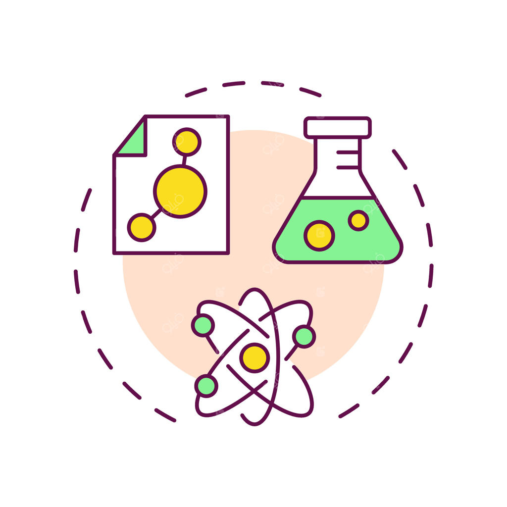 آیکون مفهوم چند رنگ علم هسته‌ای. رفتار، ساختار و تعاملات هسته‌های اتمی. رادیواکتیویته. طراحی دایره‌ای انتزاعی. مناسب برای طراحی گرافیکی و استفاده در مقالات.