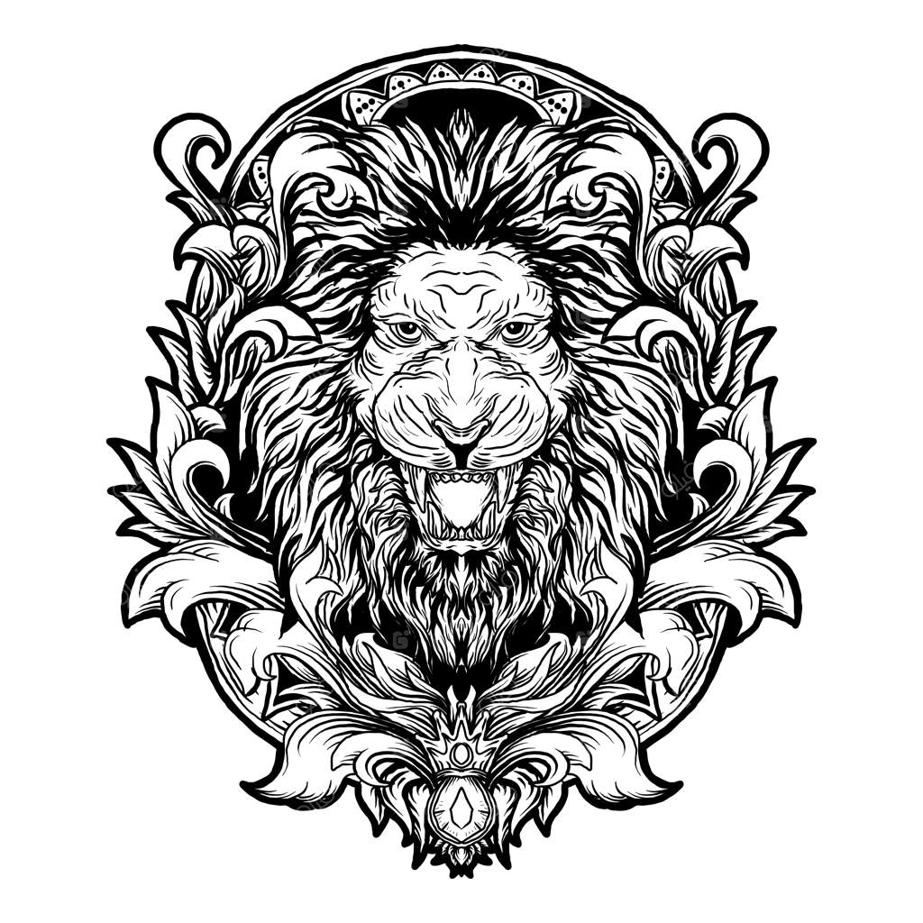 طراحی خالکوبی و تی‌شرت با نقاشی دستی سیاه و سفید