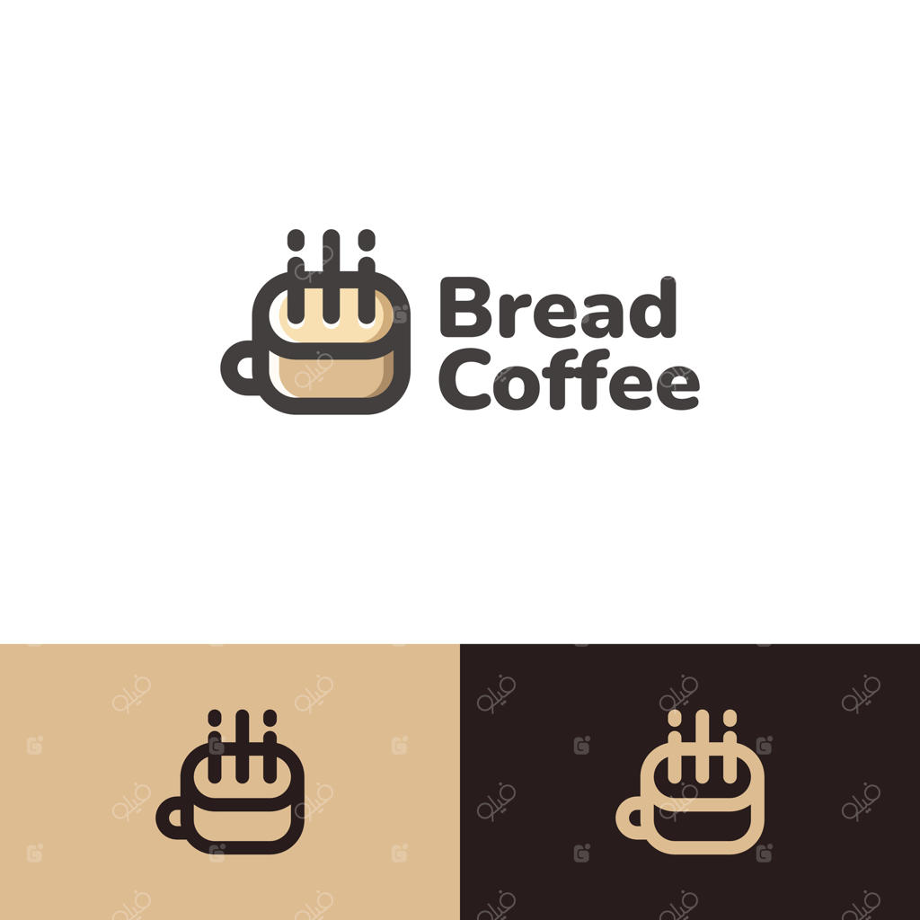 طراحی لوگوی نان و قهوه