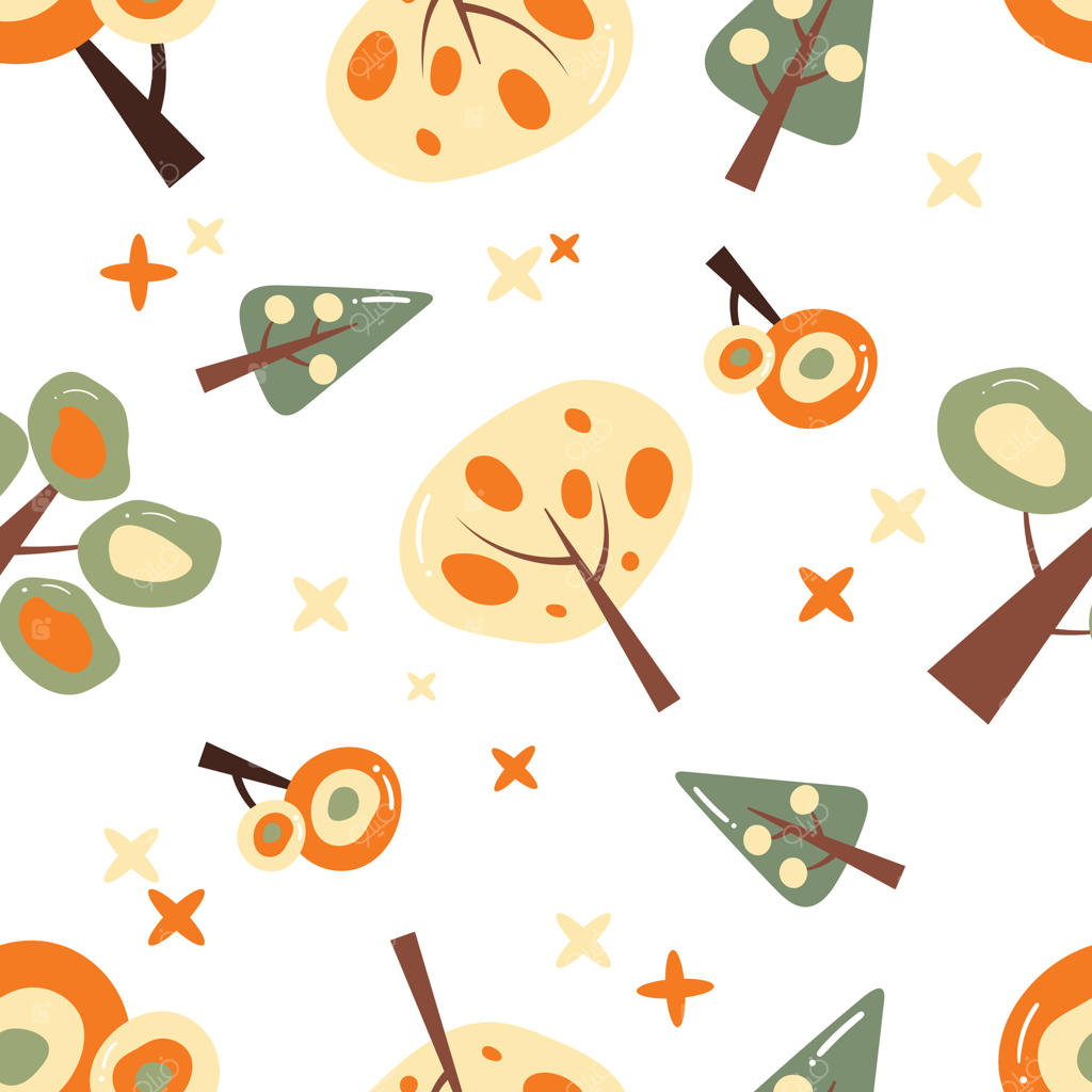 طراحی پترن درخت رنگارنگ برای