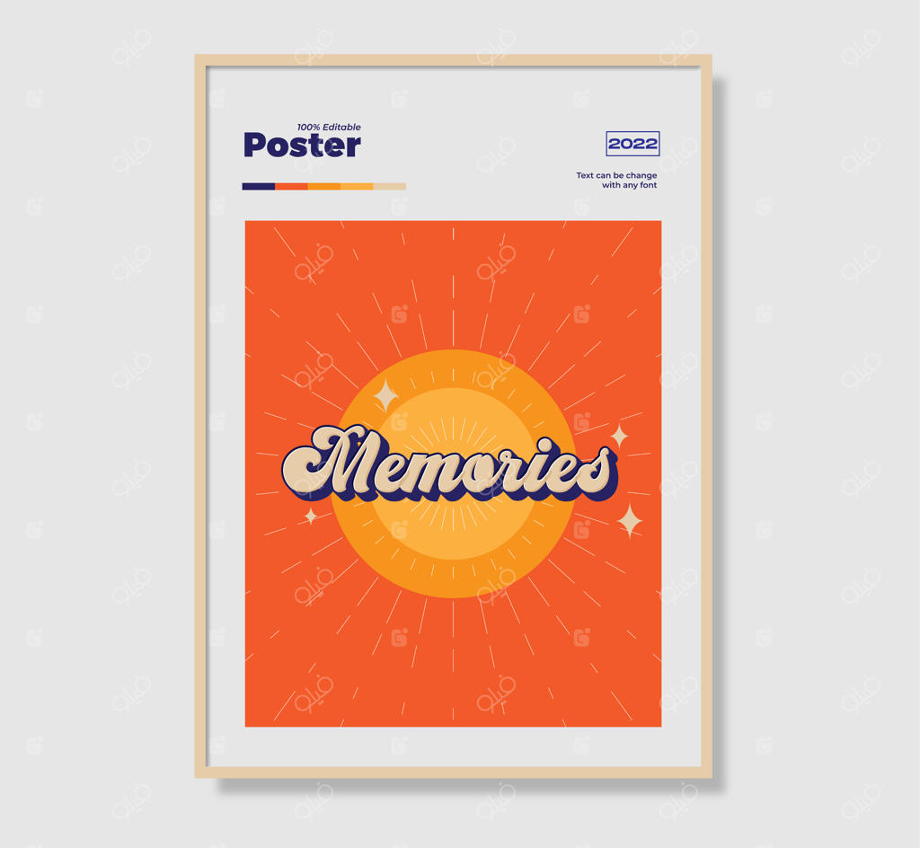 پوستر لایه باز وینتیج و نوستالژیک با افکت متن