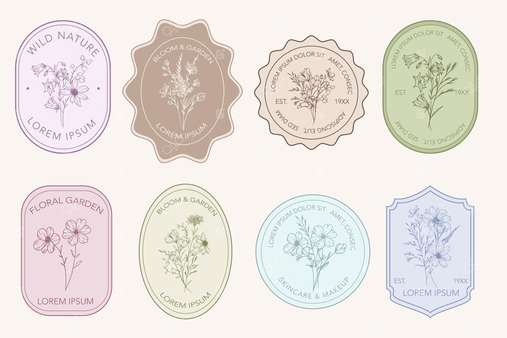 لوگوی گل‌های وینتیج. برچسب گل‌های وحشی وینتیج. طراحی خطی گل‌ها. برچسب‌های بسته‌بندی زیبا. قالب طراحی برچسب گل. طراحی لوگوی وینتیج با گل‌ها. برچسب‌های طبیعی و ارگانیک.