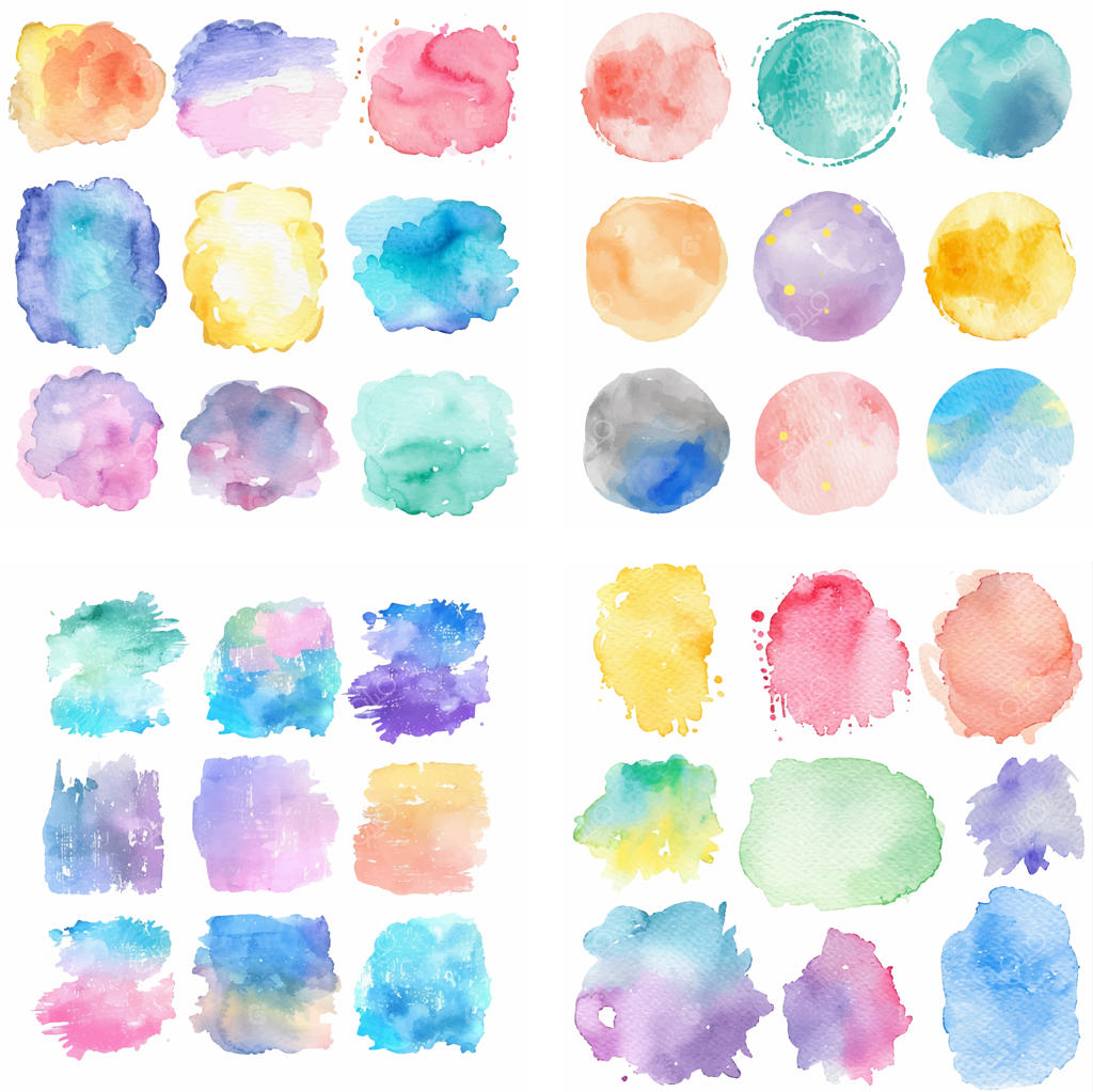 لکه‌های رنگی، ضربه قلم جوهری و پاشش رنگ پاستلی با افکت آبرنگی