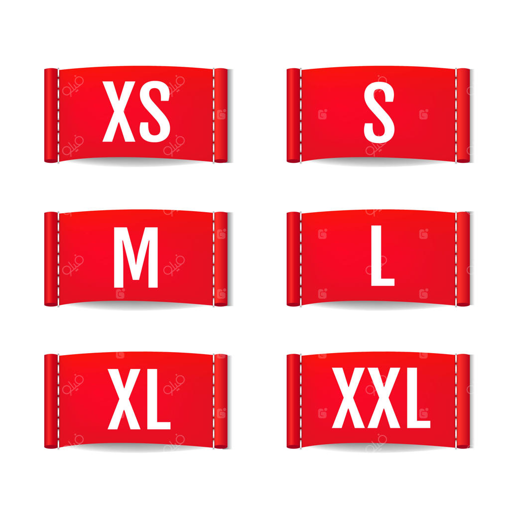 برچسب‌های لباس مجموعه‌ای روی زمینه سفید با مش مشبک تدریجی