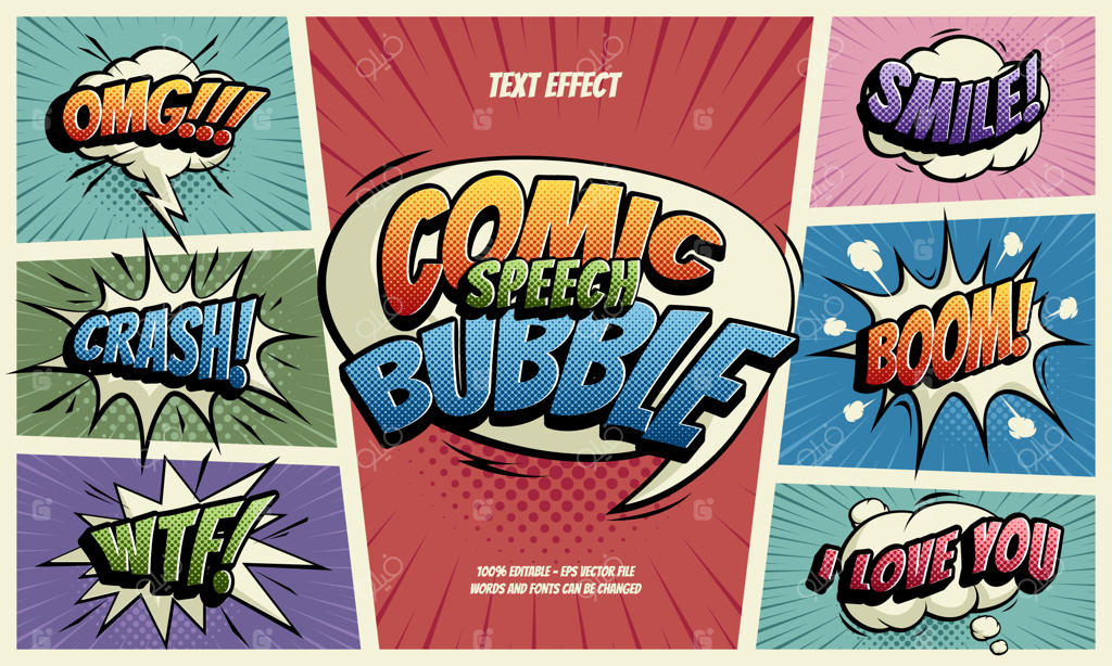افکت متن حباب گفتار کمیک