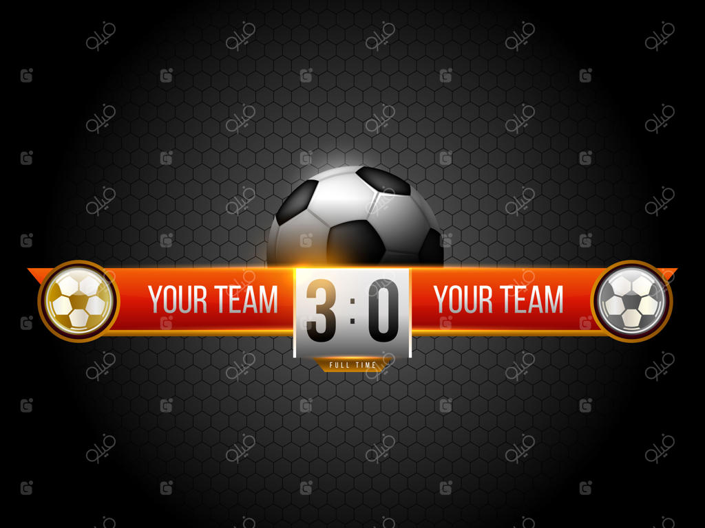 قالب گرافیکی نمایش امتیازات فوتبال